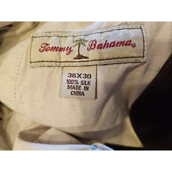 Tommy Bahama Silk Pants 36x30 pleated front chocolate brown - Picture 3 of 7